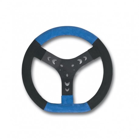 VOLANTE 320mm EN PIEL AZUL/NEGRO
